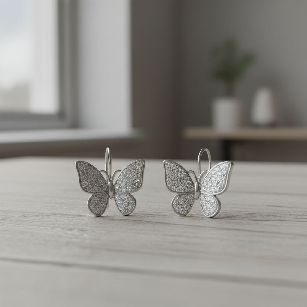 Brinco Borboleta Cravejada - Lifestyle